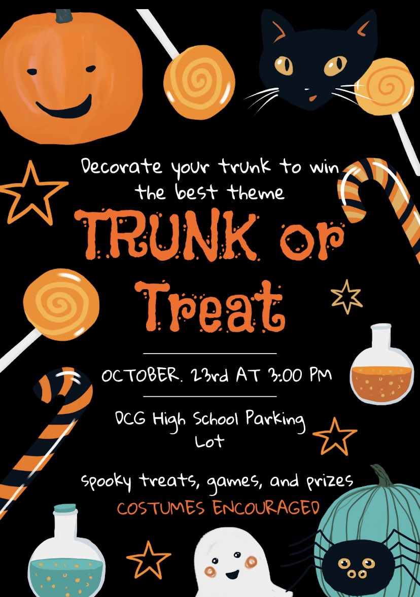 Come join us this Sunday for our Trunk or Treat event! Decorate your trunk with the most creative theme and have fun with friends!🎃👻