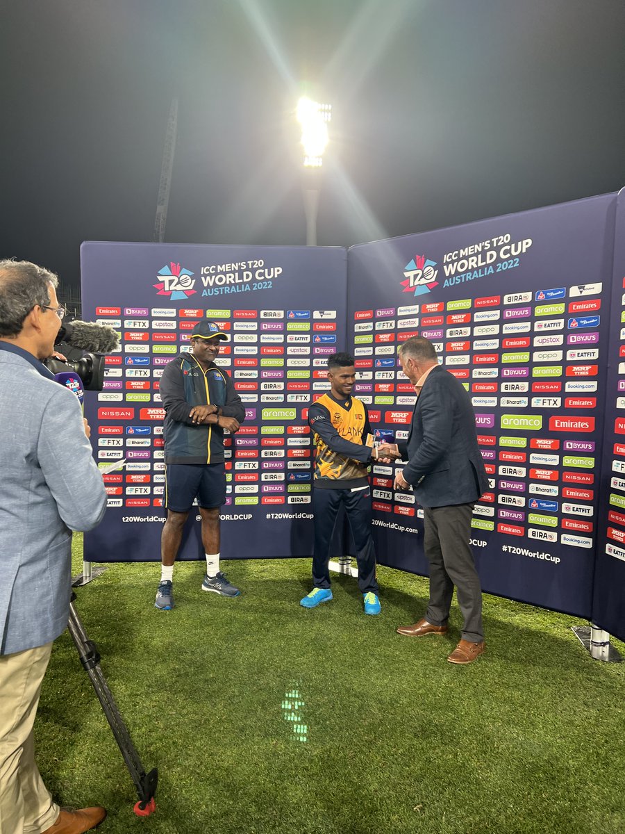 🏏A real pleasure to present Sri Lanka’s Pathum Nissanka with the Player of the Match trophy last night at GMHBA Stadium, who made 74 runs in the side’s win over UAE.

Get in on the local Men’s #T20WorldCup action while you can at the last two #Geelong-based matches tomorrow.
