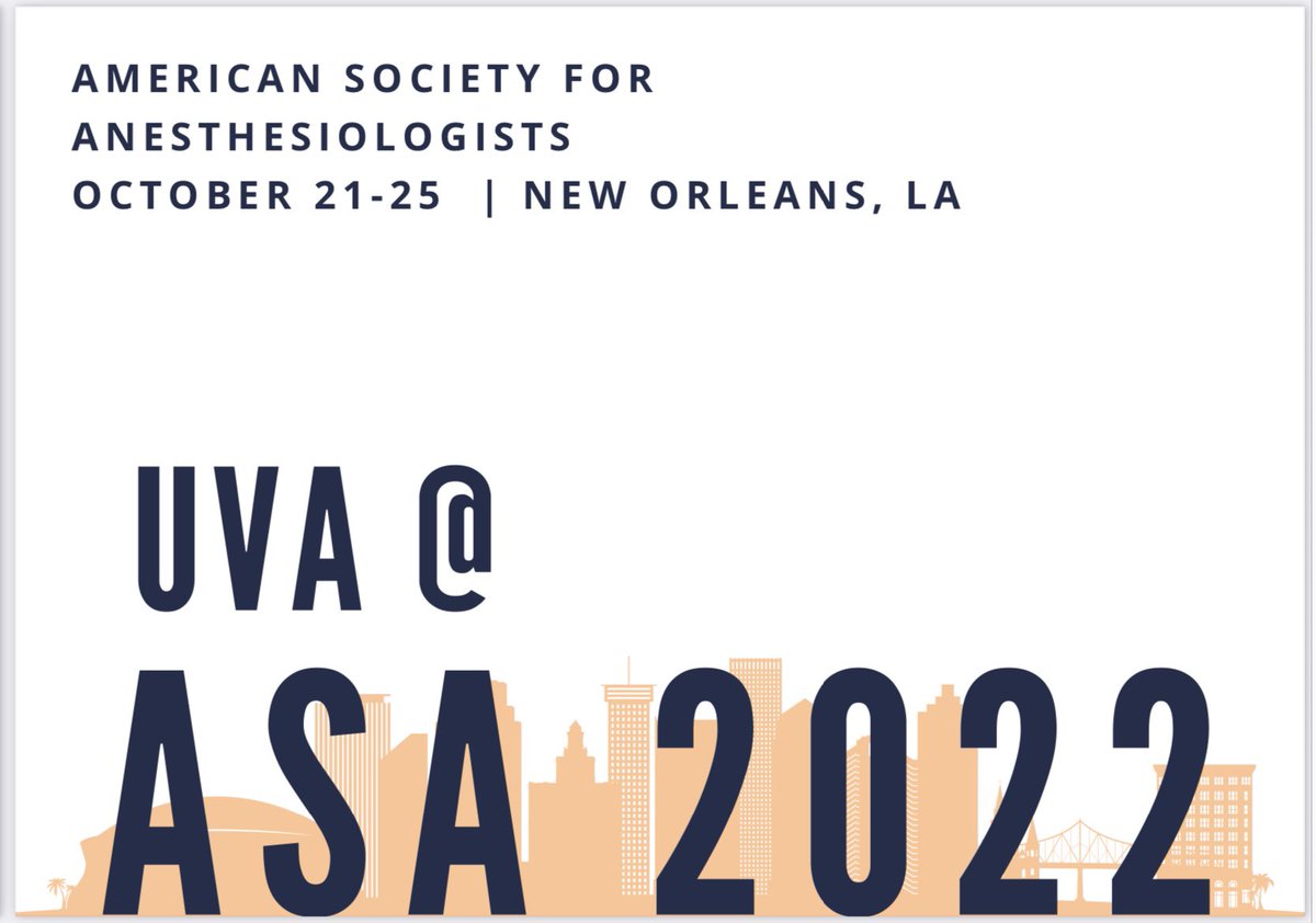 UVaAnesthesia's tweet image. Here’s the only list you need for #ASA2022!  Check out all of our UVa faculty, fellows, residents, and medical student presentations:
flipsnack.com/6EC95EFF8D6/uv…

@drkleiman2010 @BrittanyDeiling @peggy_mcnaull @KamillaE_MD @ASALifeline @UVAMedAlum @uvamedicine @UVARegional