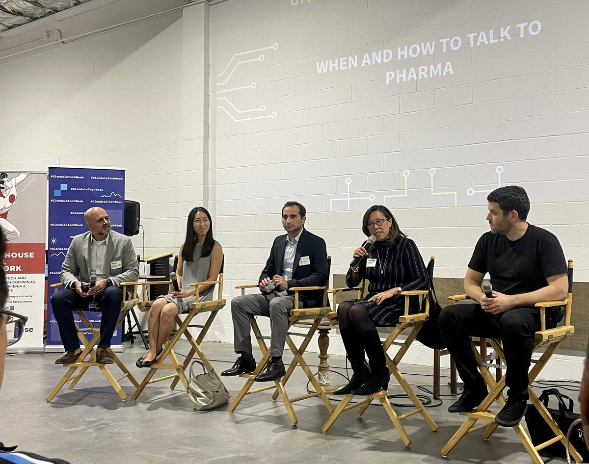 BiocominLA's tweet photo. HAPPENING NOW- “When and how to talk to Pharma” panel at GTW: Bioventuring from Lab to Industry event at @HeroHouseio! #GlendaleTechWeek https://t.co/C9Ng4Mypef