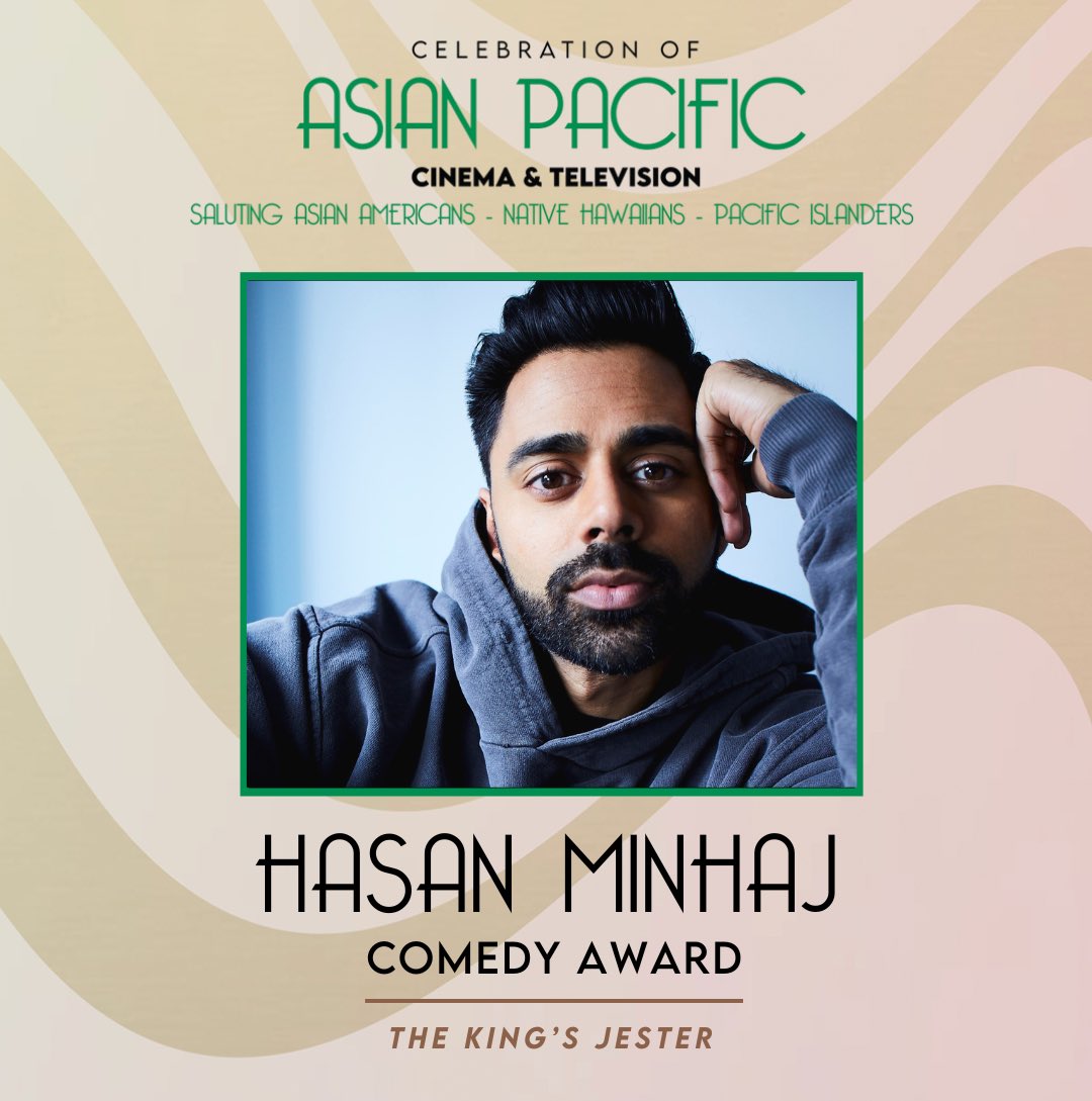 Just added! We are thrilled to be honoring #HasanMinhaj at this year’s inaugural #CriticsChoice Celebration of Asian Pacific Cinema & Television. Receiving the #COMEDYAWARD for his @Netflix show @hasanminhaj The King’s Jester.  #CelebrateAAPI Nov 4th in Los Angeles.