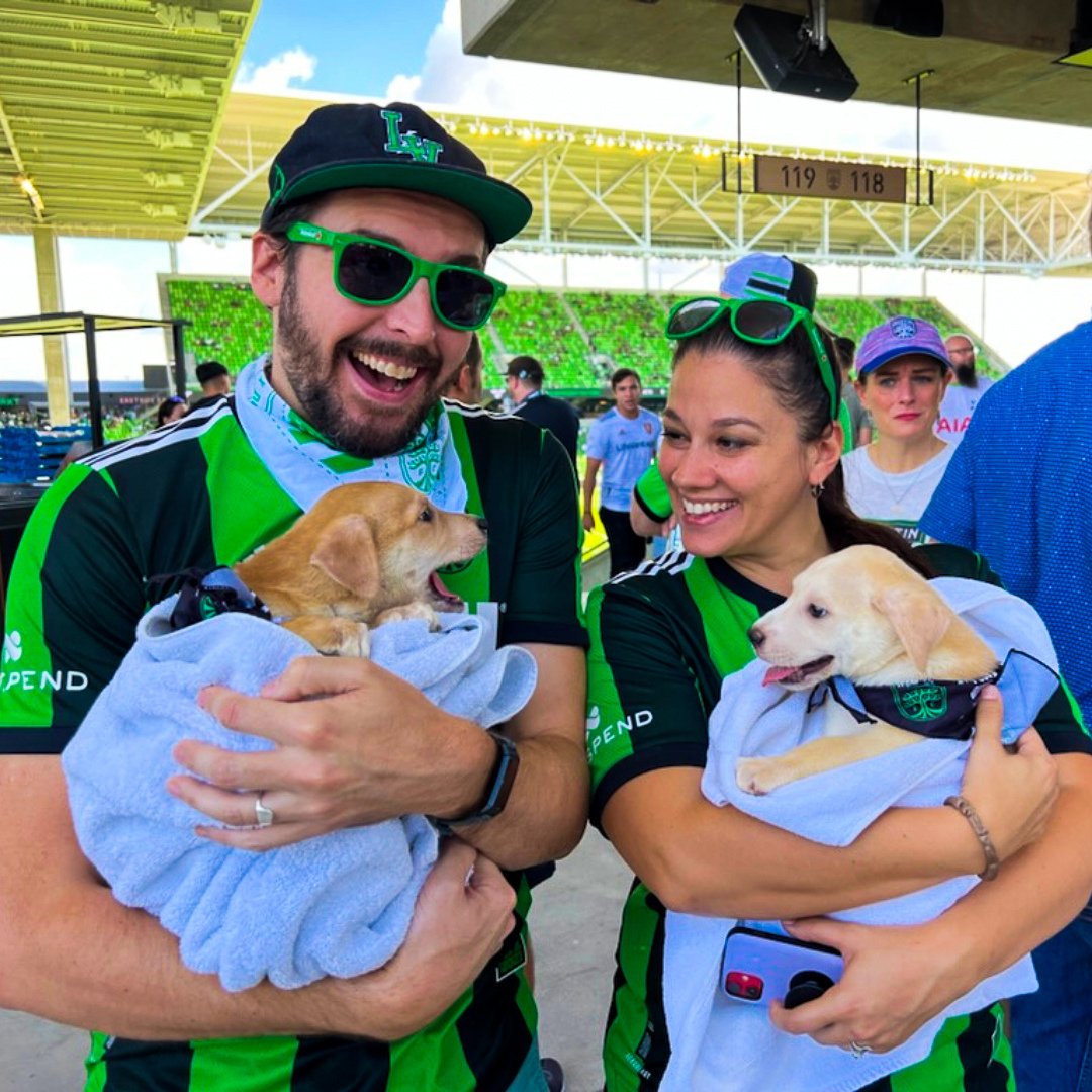 austinpetsalive's tweet photo. Update: Our @AustinFC Honorary Mascots, Listo and Verde, have been adopted! We’ve still got a few mascots waiting to find their homes, come adopt them! https://t.co/00EZekQDBN 

Thank you for supporting all our FC mascots, we appreciate y’all more than words can describe! 💚🧡 https://t.co/Tw4gk6flWD