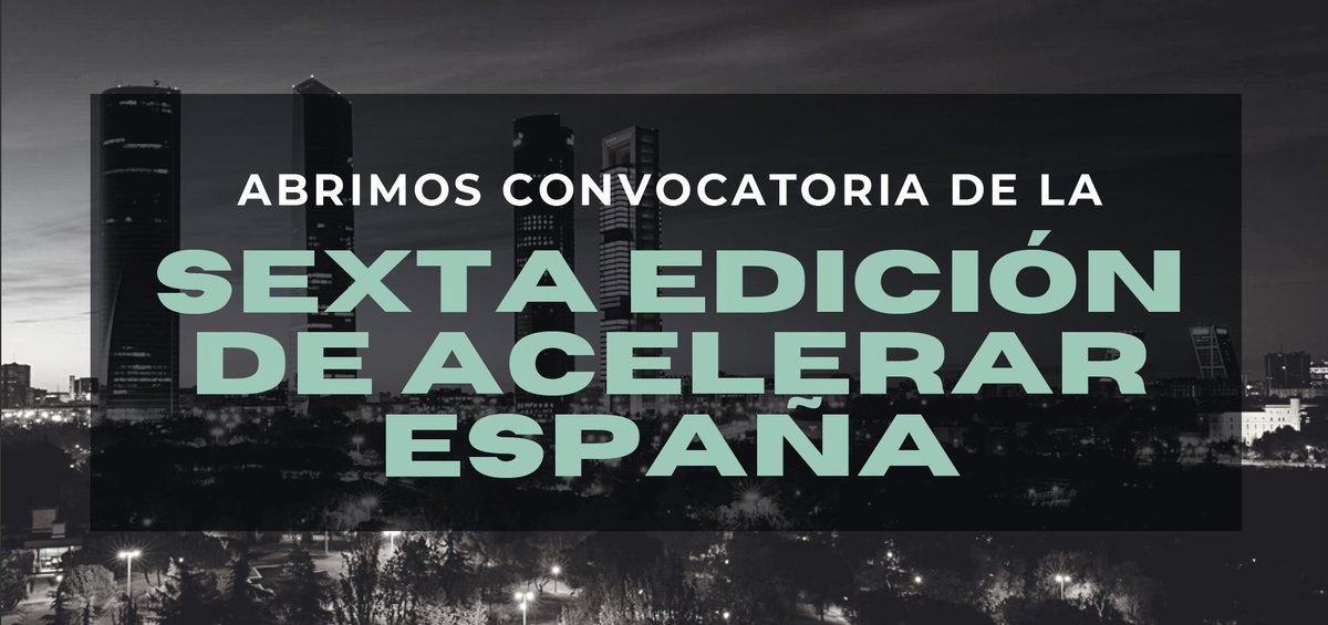 Por fin podemos dar el pistoletazo de salida de la sexta edición de #AcelerarEspaña

Este año elegimos la ciudad de Córdoba donde comenzaremos una gira por el país conociendo startups 🇦🇷 que quieran internacionalizarse

Emprendedores ya pueden aplicar

👉 acelerar.es