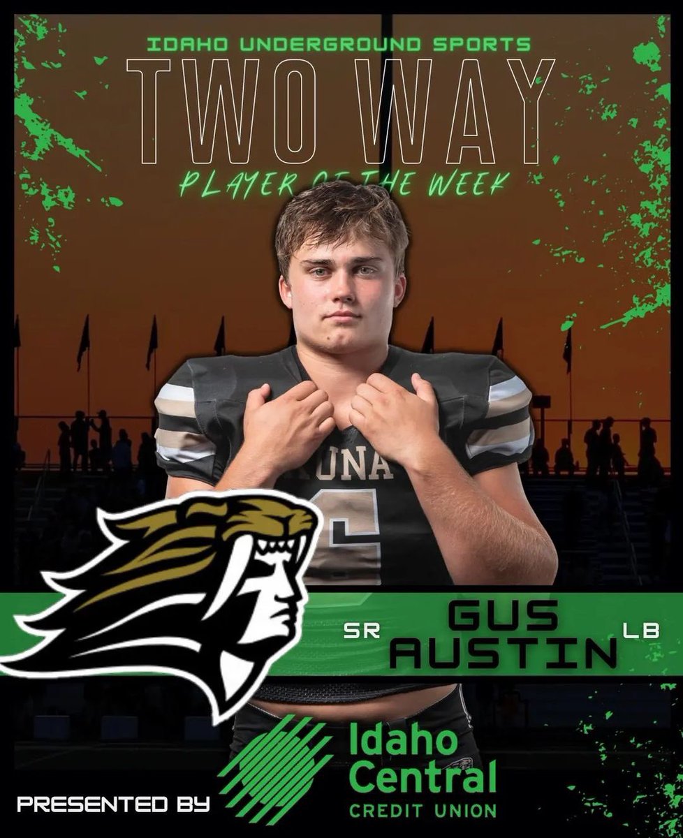 <a href="/gus6austin/">Gus Austin</a> got it done on both sides of the ball for <a href="/Kuna_Football/">Kuna Football</a> this past week!! They have a tough game this week vs Middleton 👀