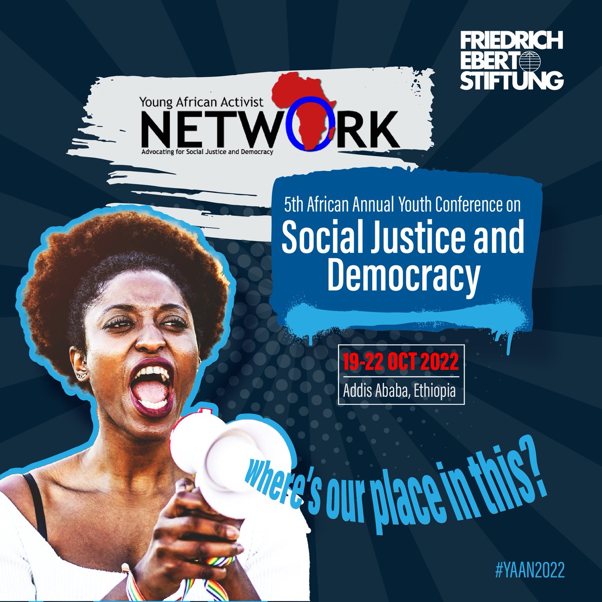 Pour la 5e fois,les membres du réseau des jeunes activistes africains se réunissent du 19 au 22 oct 2022 dans le cadre de la conférence annuelle des jeunes sur la justice sociale et la démocratie.Le Bénin est représenté par <a href="/PamHarie/">Pam Harie 🇧🇯</a>, <a href="/AlixAhlonsou/">AHLONSOU Alix</a> et le Dr <a href="/ExpeditOlogou/">Expédit Ologou</a> 
 #YAAN