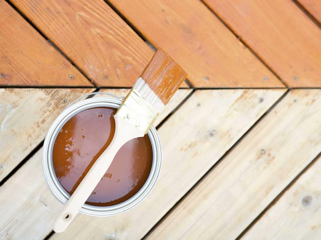 Wood stains provide protection from the sun, mold, and mildew while also enhancing the deck’s overall appearance.  buff.ly/3SZsMjA #decking #lumbercare #lumber