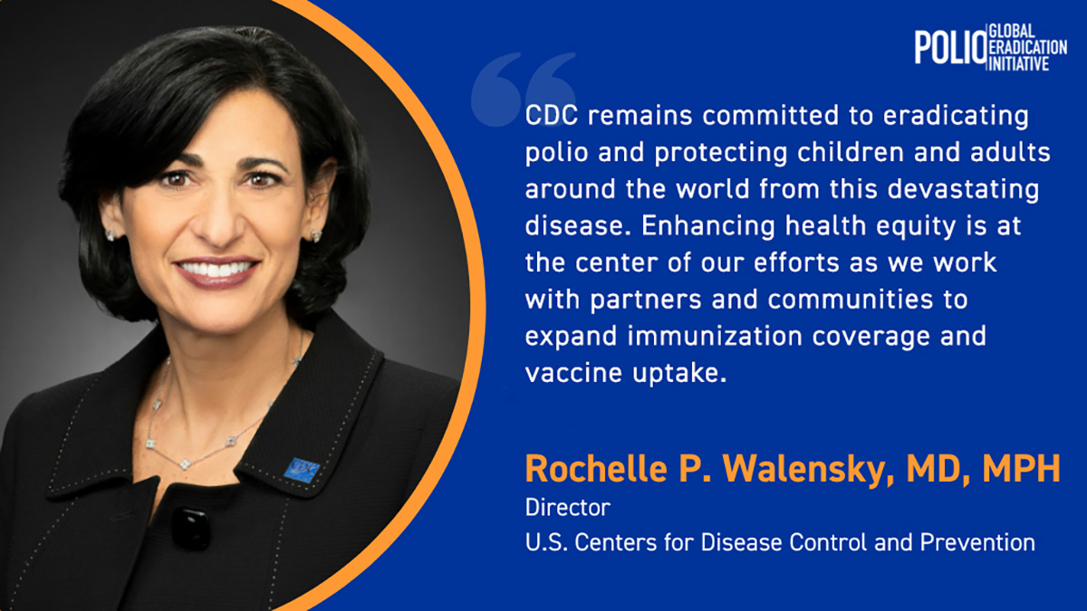 CDCDirector's tweet photo. As a core partner of the Global Polio Eradication Initiative (GPEI), CDC is committed to achieving a polio-free world. It is critical that global partners continue to support GPEI and work together to #EndPolio. https://t.co/P6yokDyQ6I