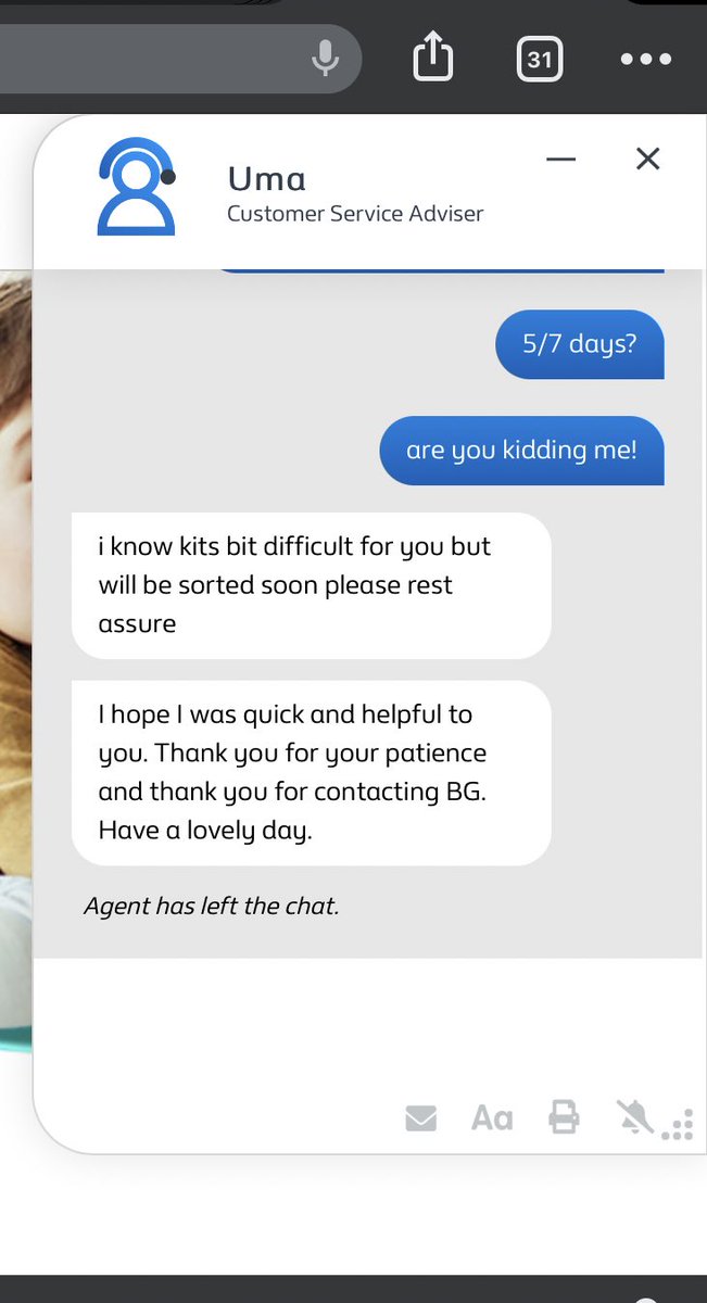 KaleyKazlo's tweet photo. Last update on the @BritishGasHelp @BritishGas thread… started speaking to the “expert” and they could not help me so I’ve got to wait 5/7 working days and they just left the chat at the end when I wasn’t finished talking. https://t.co/3wvjCtoXwK