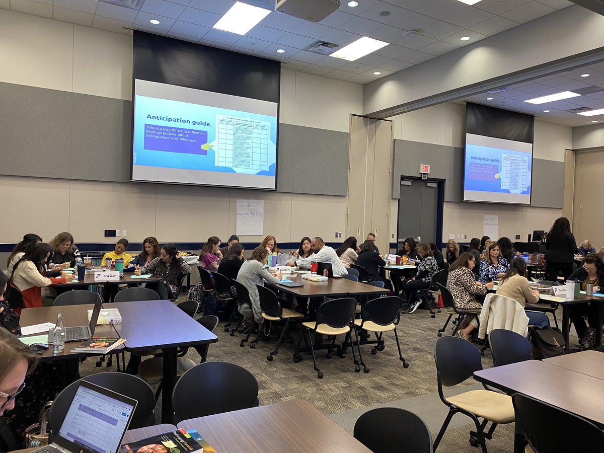 dlrmer's tweet photo. @CarlaJano @PISDCI @CarmenP503 Great learning happening! It’s very exciting to be officially launching our One-Way Dual program in @PasadenaISD_TX thank you to the whole multilingual team @CindyGarciaTX @CarmenP503 @aniklt @ee_stephie Gladys González, Jessica Rios @PasadenaML https://t.co/35BQHl9De0