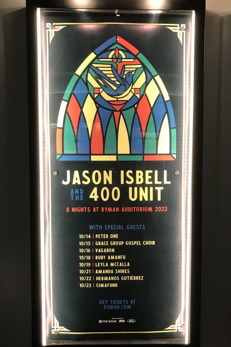Some days you just have to get on a plane and fly to Nashville to hear @JasonIsbell play @theryman - today is one of those days.