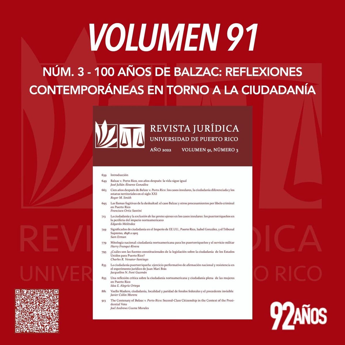 revjurupr's tweet photo. 🚨Atención🚨

Hoy martes, 18 de Octubre de 2022, la Revista Jurídica de la Escuela de Derecho de la Universidad de Puerto Rico publicó oficialmente su #Volumen91. 

El mismo está compuesto por cuatro números los cuales incluyen los siguientes temas: https://t.co/pnlNUB9ef9