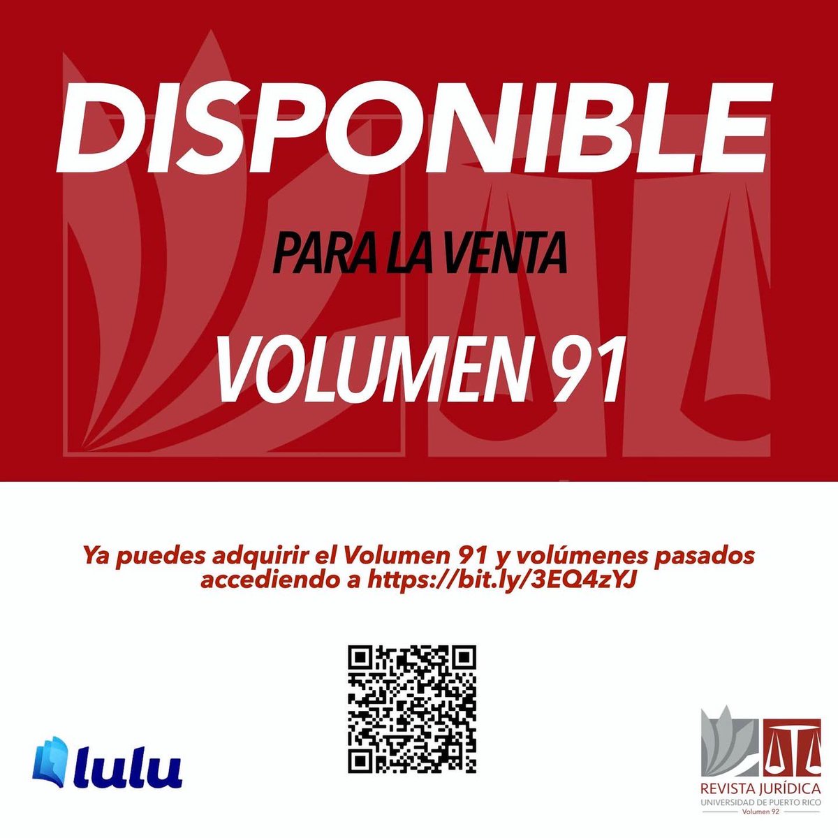 revjurupr's tweet photo. 🚨Atención🚨

Hoy martes, 18 de Octubre de 2022, la Revista Jurídica de la Escuela de Derecho de la Universidad de Puerto Rico publicó oficialmente su #Volumen91. 

El mismo está compuesto por cuatro números los cuales incluyen los siguientes temas: https://t.co/pnlNUB9ef9