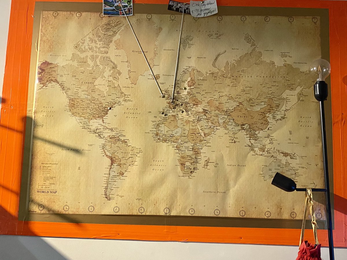 StN_Benn's tweet photo. Finally got my shit together and put up my world map. Time to start filling it up with travel mementos and then start planning adventures.

#wanderer #gayswhotravel #explorer #globetrotter #adventurer #ilivedabroad https://t.co/6SuYiMmfJG