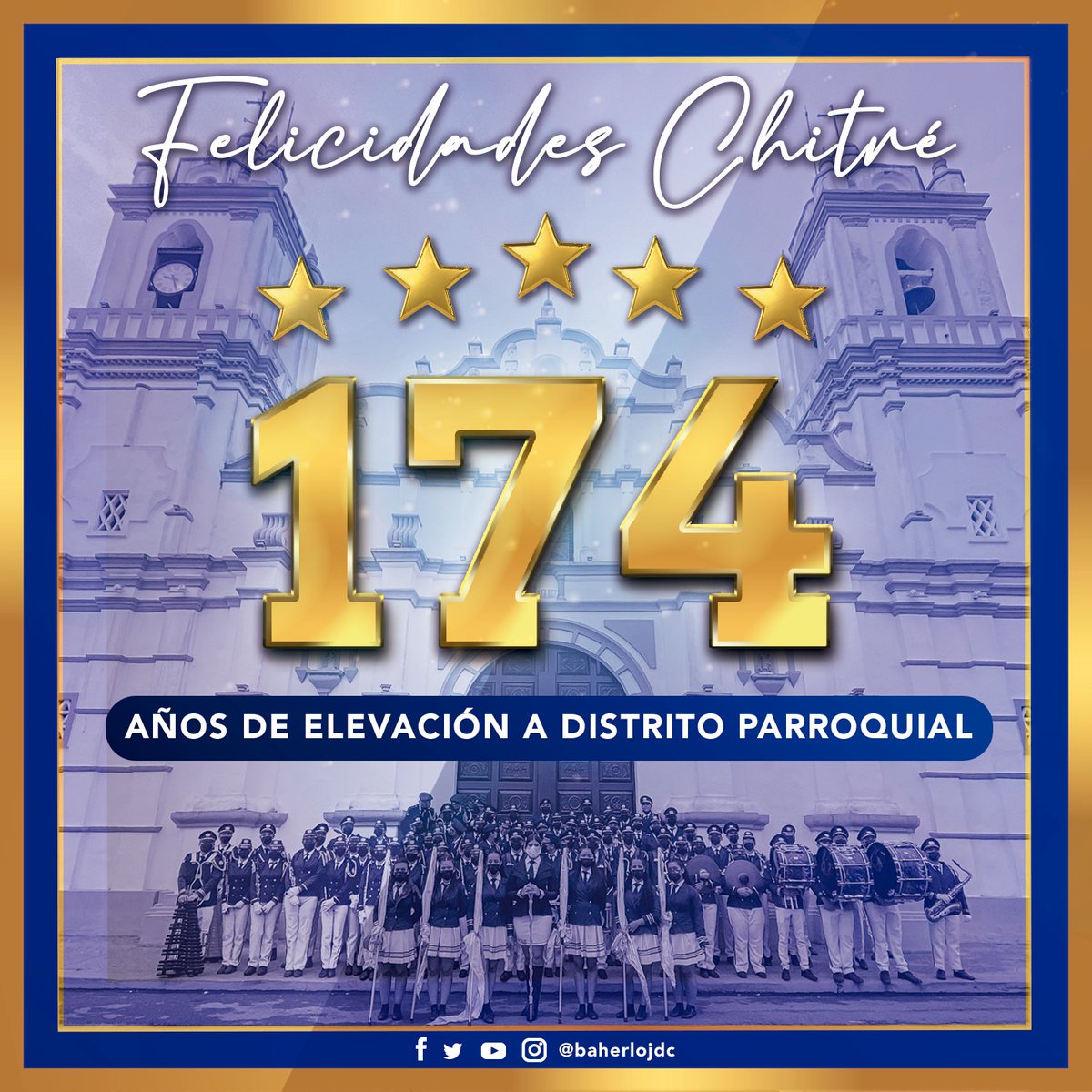 baherlojdc's tweet photo. Hoy nuestra querida Ciudad de Chitré conmemora 174 años de elevación a Distrito Parroquial.
Ayer, hoy y siempre, ¡Que viva Chitré! https://t.co/YRA4TyBtjl