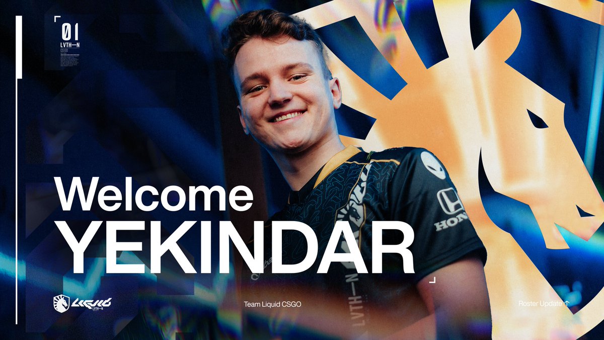 TeamLiquidCS's tweet photo. Welcome, @yek1ndar!  

Yekindar's impact on our team has been undeniable and we're excited to have him join our roster as the 5th and final member! #TLWIN https://t.co/xRMKeZ2oap