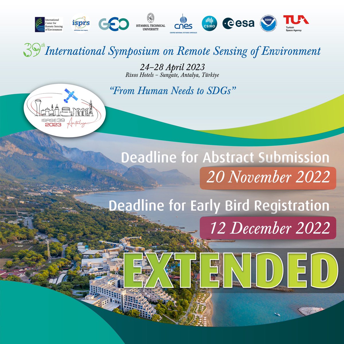 Deadlines for abstract submission and early bird registration have been extended #isrse39 #abstractsubmission #earlybirdregistration #extended
