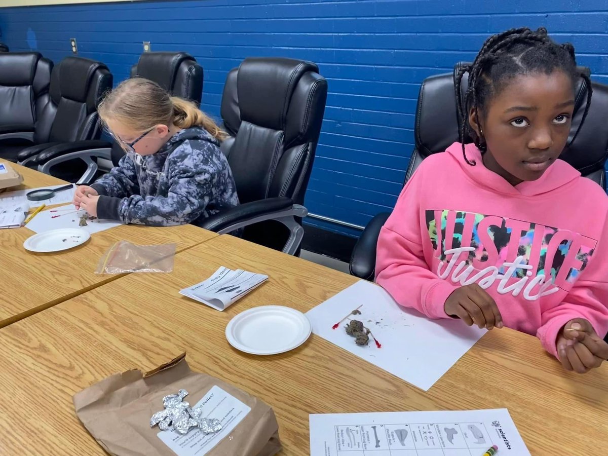 JRSSchool's tweet photo. 🦉 A very special @Sci_in_School presentation, all about examining an owl pellet to learn more about their prey! So interesting and hands on, and we learned so much! They are headed home with their very own bones / reference guides to keep. #scientistsinschool #jrsschool https://t.co/BALlGmI9iC