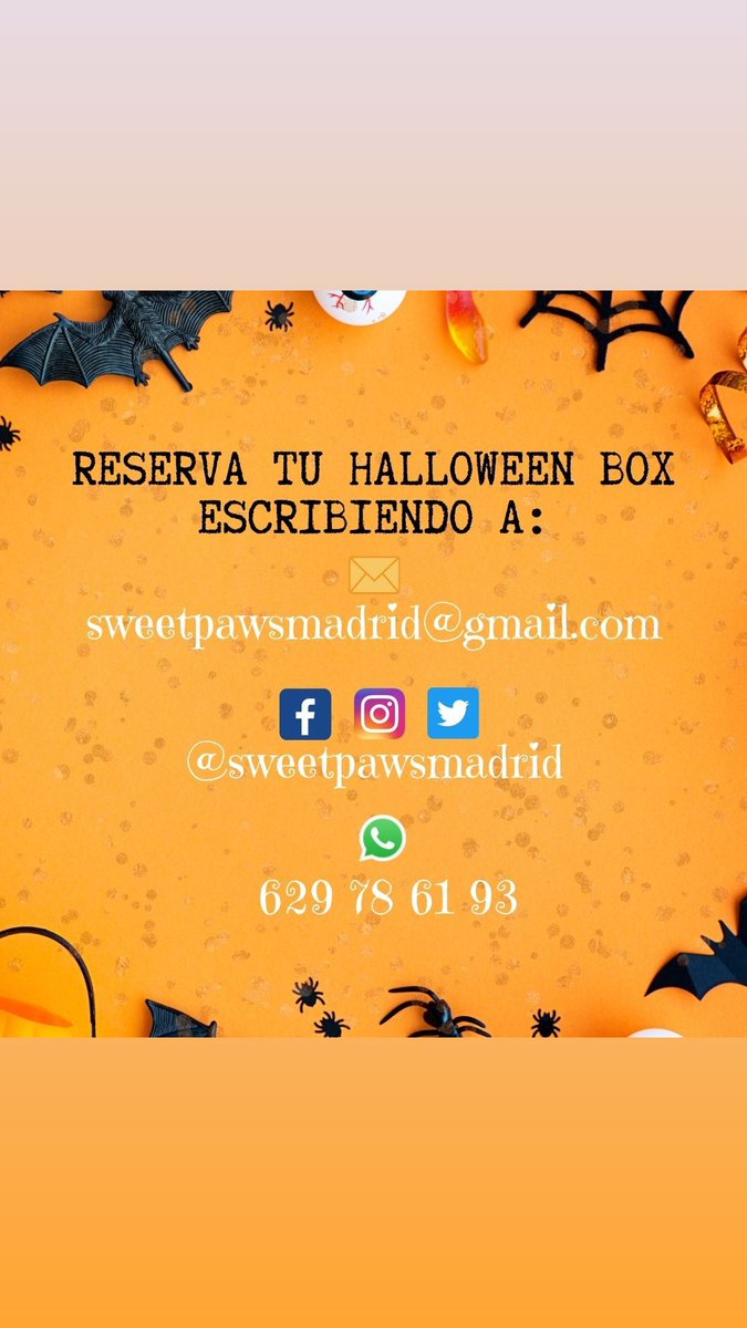 SweetPawsMadrid's tweet photo. This is Halloween 👻🦇
Aquí tenéis los ejemplos de las #HalloweenBoxes de este año. No os decepcionará la combinación de sabores y solo abrir la caja babeareis de emoción 😝
#sweetpaws #reposteria #reposteriasolidaria #madrid #SweetBoxes #cajasregalo #dulceshalloween #haloween https://t.co/bxF0VzFmYn