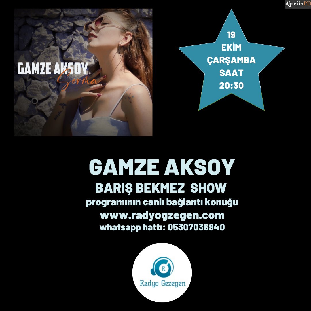 Gamze Aksoy 19 Ekim Çarşamba Günü Saat 20:30'da Radyo Gezegen Barış Bekmez Show Programının Canlı Telefon Bağlantı Konuğu Olacak Sakın Kaçırmayın... #gamzeaksoyofficial #radiogezegen #barisbekmezofficial <a href="/cenkleyoklama/">Cenk ALPTEKİN</a>