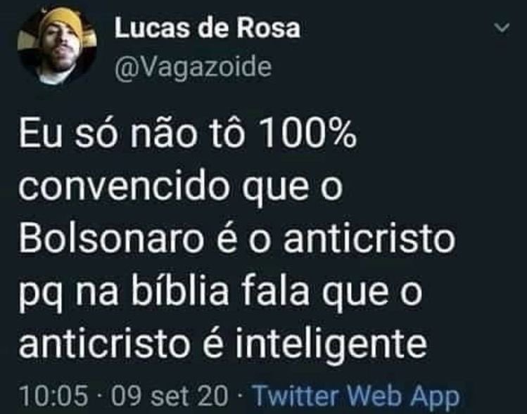 marcosaraujjoo's tweet photo. ME SIGAM! Fora Bolsonaro!

Copie e cole reembolso jovem pan ipva jovem klan Bolsonaro te enganou babaca micheque adélio juan guaidó juiz de fora venezuelanas  pintou um clima médico lei rouanet ipva Lula 54% Bolsonaro 46% ipespe https://t.co/cxoOczqfuF