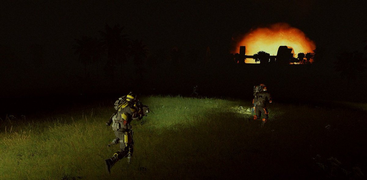 ObsessToDepress's tweet photo. #blocktober recap, day 5 (showcase): 

While building to the climax of my first #Arma3 campaign I wanted to practice weather and VFX work for #leveldesign so... I blew up a city.

Please hire me! https://t.co/PfeAestFGo