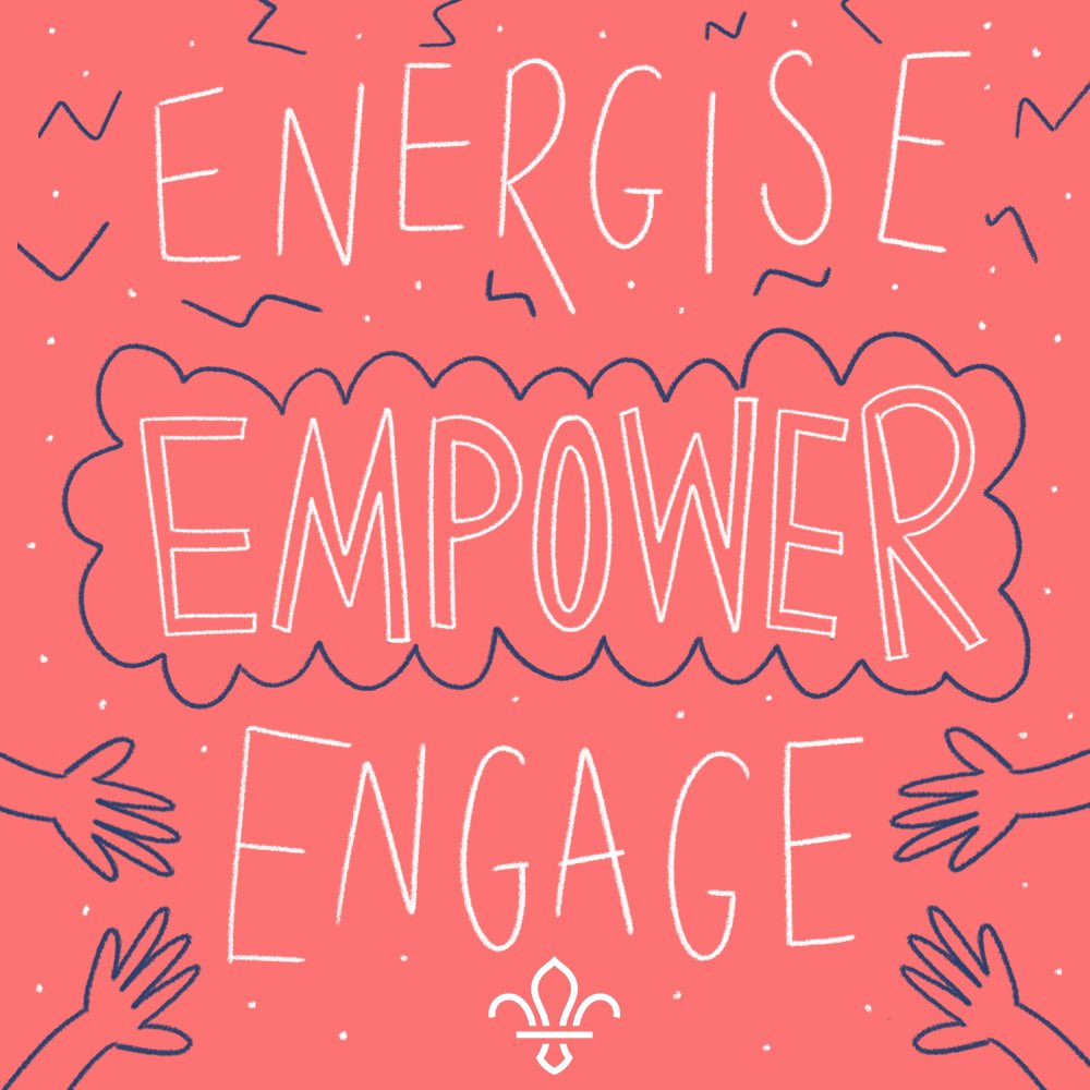 amybooth896's tweet photo. Energise โก๏ธEmpower ๐๐ป Engage ๐ค
#illustration #typography #handdrawntype #scouts #skillsforlife https://t.co/UPumSCzWZU