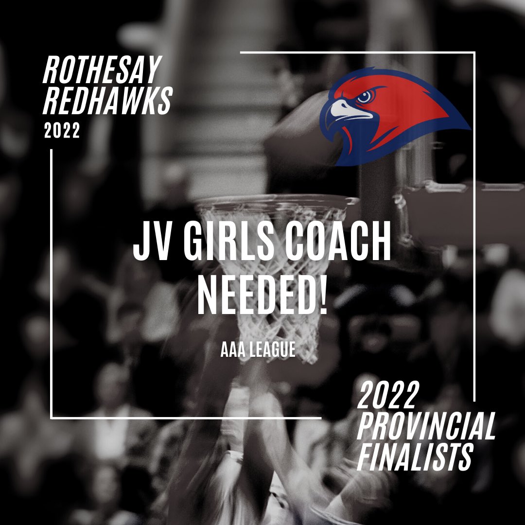 Rothesay High School (@rothesayhigh) on Twitter photo The JV Girls at Rothesay High are looking for a coach for the 2022-2023 season! They have moved up into the AAA league and will be starting tryouts next week! Please send me an email or message if you or someone you know of may be interested.
Kara.Johnston@nbed.nb.ca The JV Girls at Rothesay High are looking for a coach for the 2022-2023 season! They have moved up into the AAA league and will be starting tryouts next week! Please send me an email or message if you or someone you know of may be interested.
Kara.Johnston@nbed.nb.ca