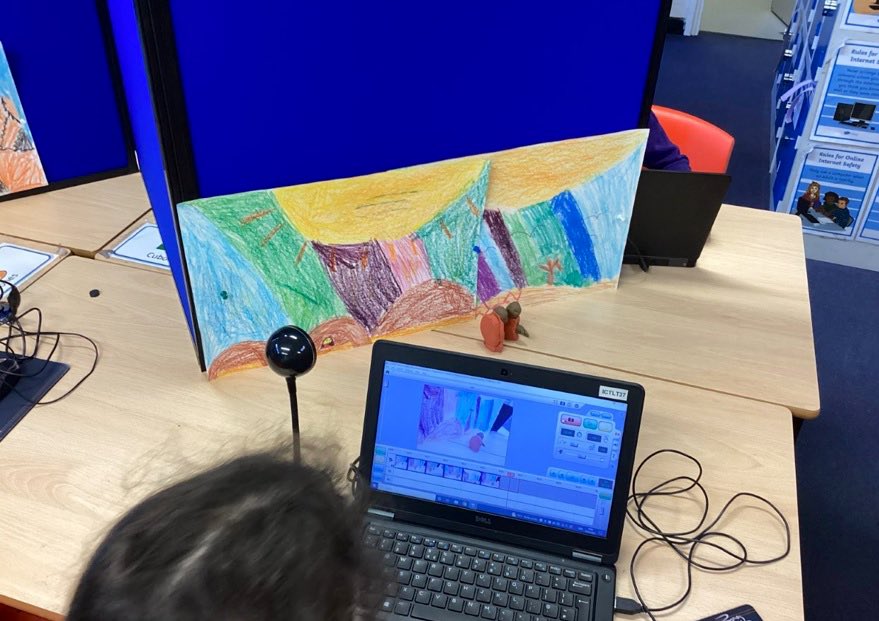 HeadcornPrimary's tweet photo. One of our Year 2 classrooms was transformed into an #animation studio this morning! The children used #Zu3D to create some stop motion animation to retell the story of Lila and the Secret of Rain. #computing https://t.co/qStYNt5TSG