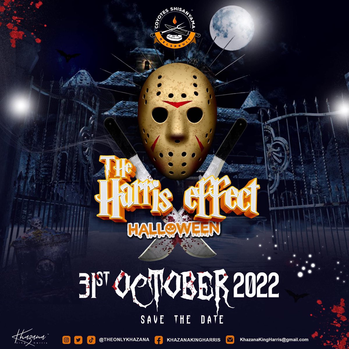 JAYCRACKER2's tweet photo. #TheHarrisEffect presents Halloween on 31st October 2022. 13 Days to go!!!๐ฅ๐ฅ๐ฅ R10 000 to be won by the best costume.๐๐๐
#Spookyseason #Halloween
@TheOnlyKhazana @Nelspruit_Shisa https://t.co/iO9y2gcn55