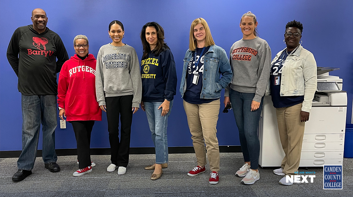 camdencc's tweet image. In honor of National Student Week, CCC staff shared their college and alma mater pride in Blackwood, Cherry Hill, and Camden City @NISTS! #TransferStudentWeek #wearewhatsnext #camdencc