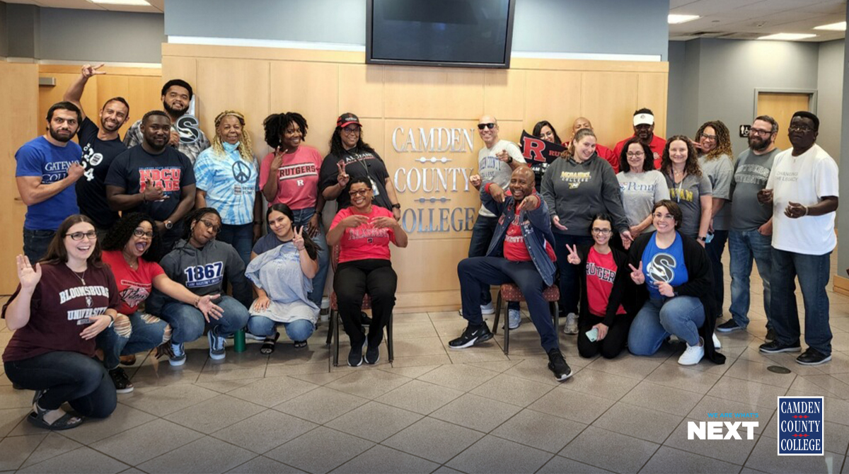 camdencc's tweet image. In honor of National Student Week, CCC staff shared their college and alma mater pride in Blackwood, Cherry Hill, and Camden City @NISTS! #TransferStudentWeek #wearewhatsnext #camdencc