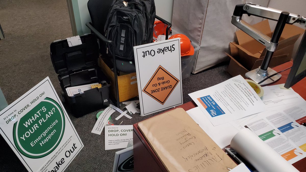 Melodie_BC's tweet photo. Getting ready for #ShakeOutBC! Are YOU prepared? Participate on Thurs,Oct 20@10:20am & do the Drop,Cover,Hold On Drill!
It's also a great time to check your Emergency Kit for expired products & replace them! #ShakeOut2022 #preparedness #EarthquakeKit #GrabandGoBags #BeReady #yyj https://t.co/guduoAHm6K