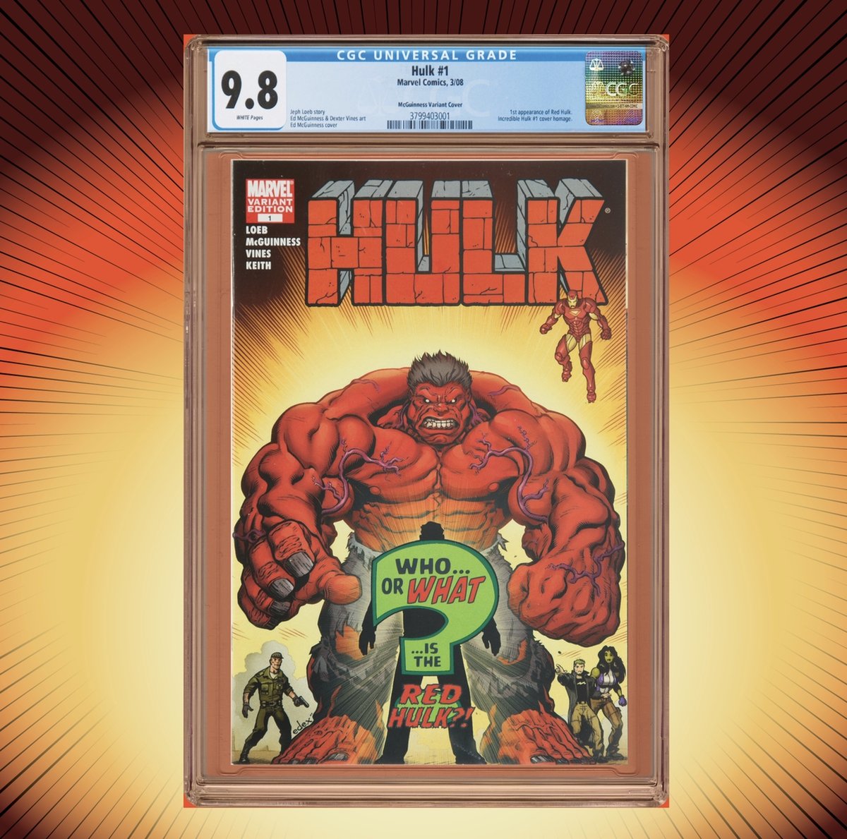 With news breaking that #HarrisonFord will join the #MCU as #ThunderboltRoss, we just had to show off this smashing 1:50 copy of Hulk #1 graded CGC 9.8 for #TopVariantTuesday! This retailer incentive copy featured art by #EdMcGuinness and pays homage to Incredible Hulk #1!💪