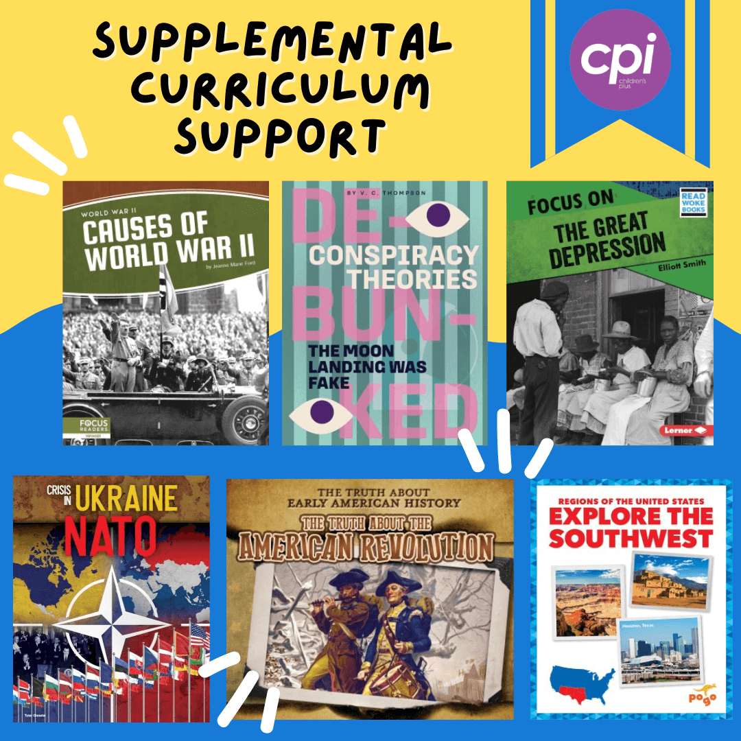 helloCPI's tweet photo. Let CPI do the work!
Aligning titles to your curriculum, scope and sequence, or pacing guides is one of the many services we provide.
@jumplibrary @EnslowPub @ABDOpublishing @NSEditions #education #schools #classroom #teachertwitter #curriculumsupport https://t.co/3N2FrnJDlZ