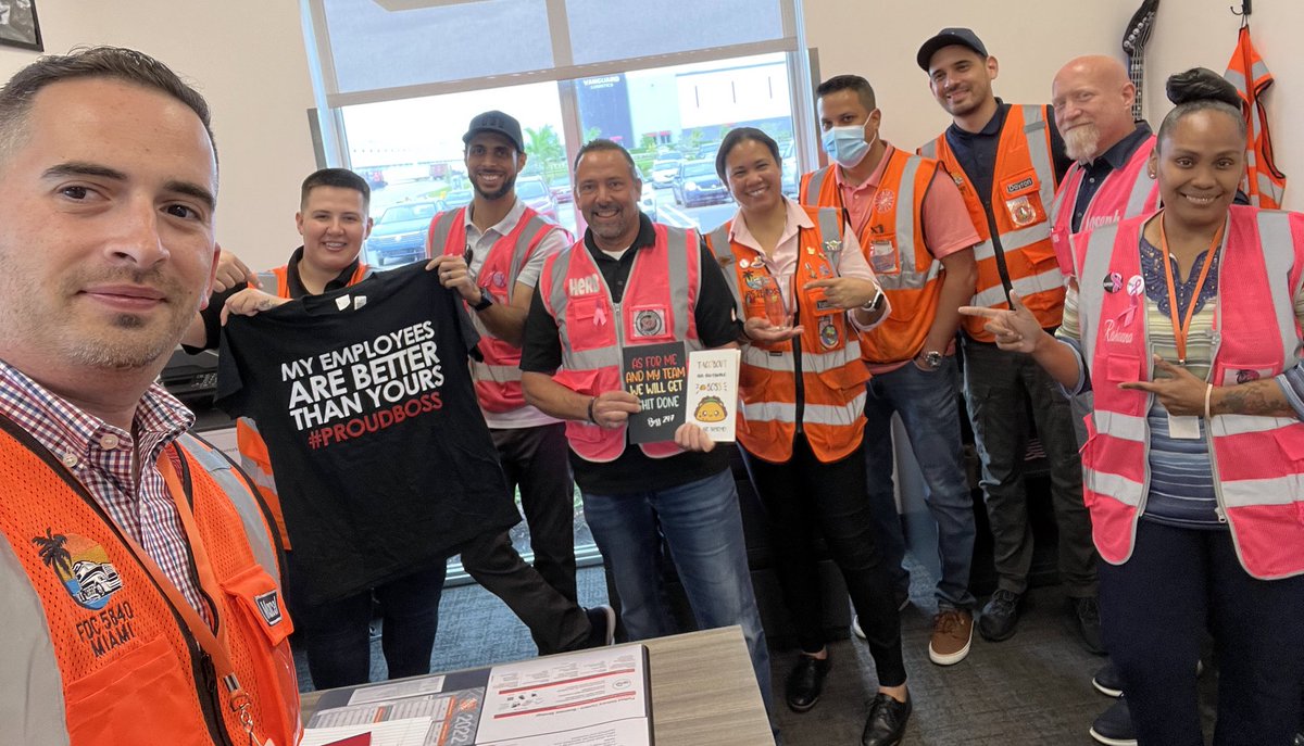 The team got together to show some 🧡 to GM <a href="/rodriguez_herb/">Herb Rodriguez</a> during National Boss Day!