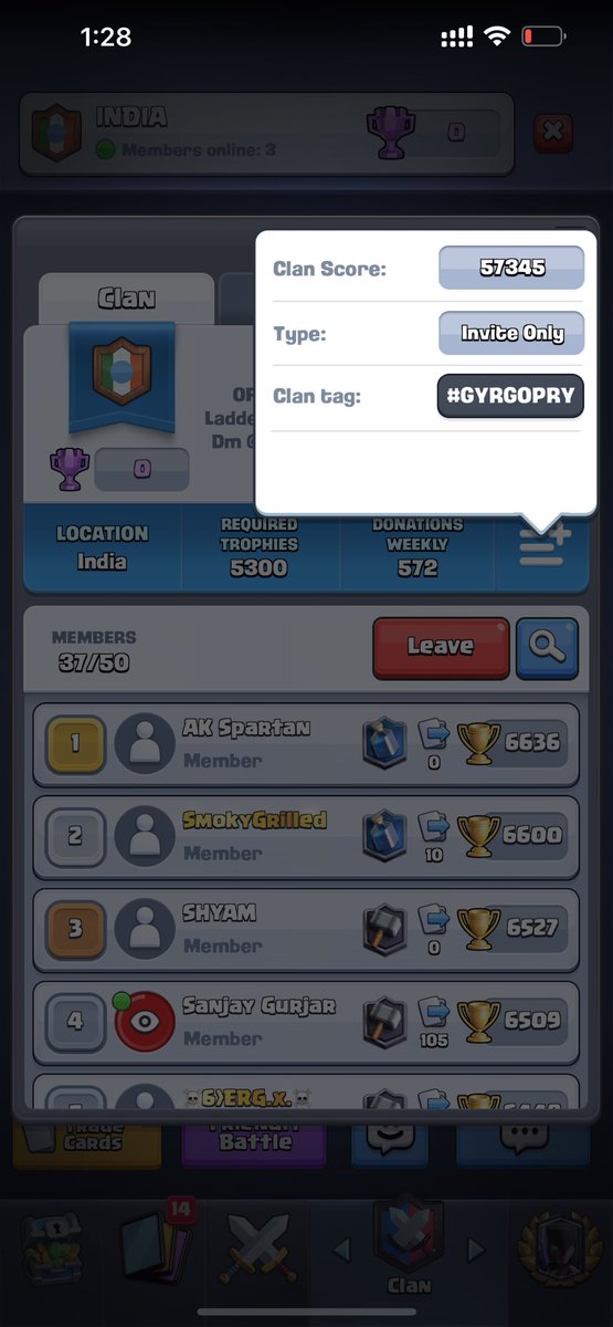 Indiaclashroyal's tweet photo. Our 2 official clan join us https://t.co/QFr0fCcvkp