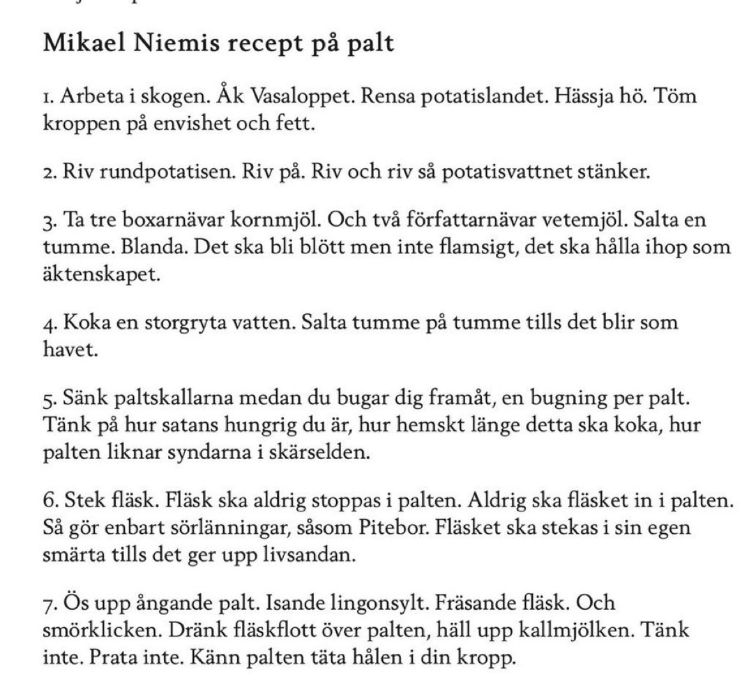 Tidernas mest poetiska recept.