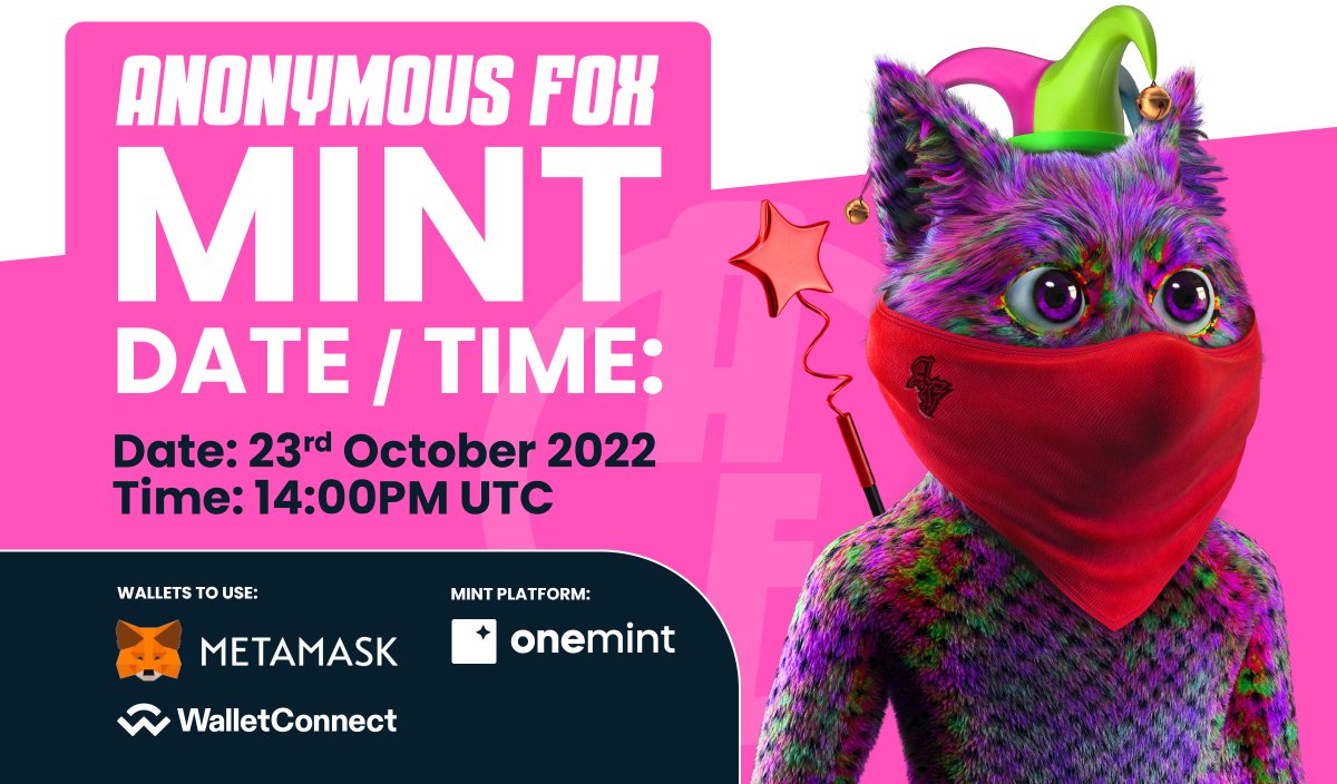AnonymousFoxNFT's tweet photo. Who's fired up kits! 🦊 The confirmed Time is 14:00 UTC on 23rd Oct 2022. If you haven't joined the W/L you still have time before it is filled up! Link below 👇

https://t.co/2Jtwn2B0AB 

#AnonymoudFoxNFT #ETH #NFTCommunity #NFTartwork #OpenSeaNFT @opensea https://t.co/LdIPcufDWb