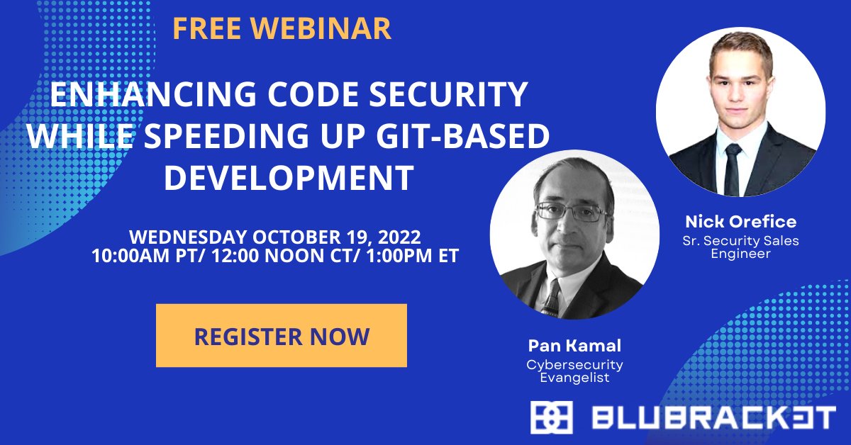 Tomorrow, October 19, 2022, #Blubracket security experts will have a discussion about results from a research study from ESG.
Register for the webinar: Enhancing code security while speeding up git-based development and get a free code security eBook
hubs.ly/Q01p-LMm0