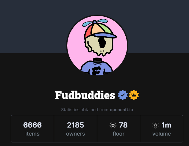 BREAKING NEWS: FUDBUDDIES "TEAM" RUGS PROJECT SECONDS AFTER VOLUME REACHES 1MILLION #ADA