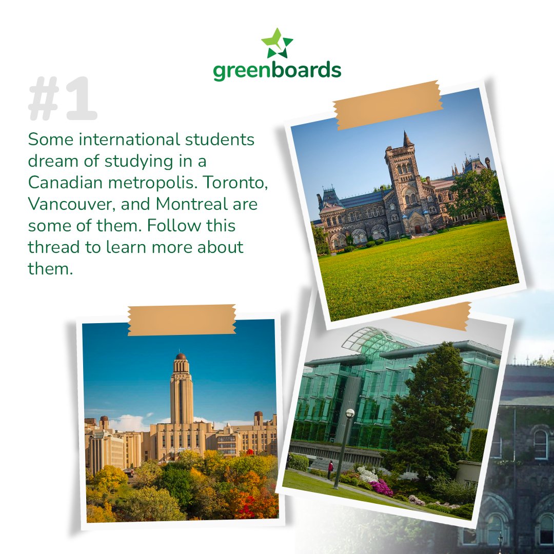 TheGreenBoards's tweet photo. 📚 Would you like to know how student life is in Canada? Visit the website to see the complete list of schools, informative articles, and reviews! https://t.co/GXNaicWqKQ https://t.co/XyHFjZUFB2