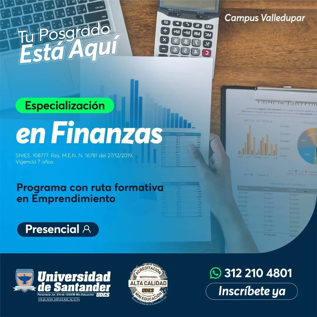 UDES_Valledupar's tweet photo. #UDESValledupar l Inscripciones abiertas en todos nuestros Programas de Posgrado. La especialización en Gerencia de la Calidad y Auditoría en Servicios de Salud y la Maestría en Gestión Pública y Gobierno cuentan con doble titulación: Colombia y España #UDESigueFormando https://t.co/0tWnga1sQo