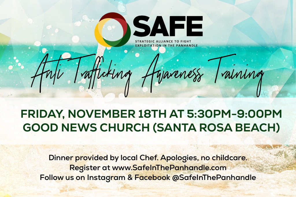 Upcoming area training opportunities from our partners SAFE in the Panhandle. #Educate #Advocate #Prevent #GulfCoastCAC #GulfCoastSAP