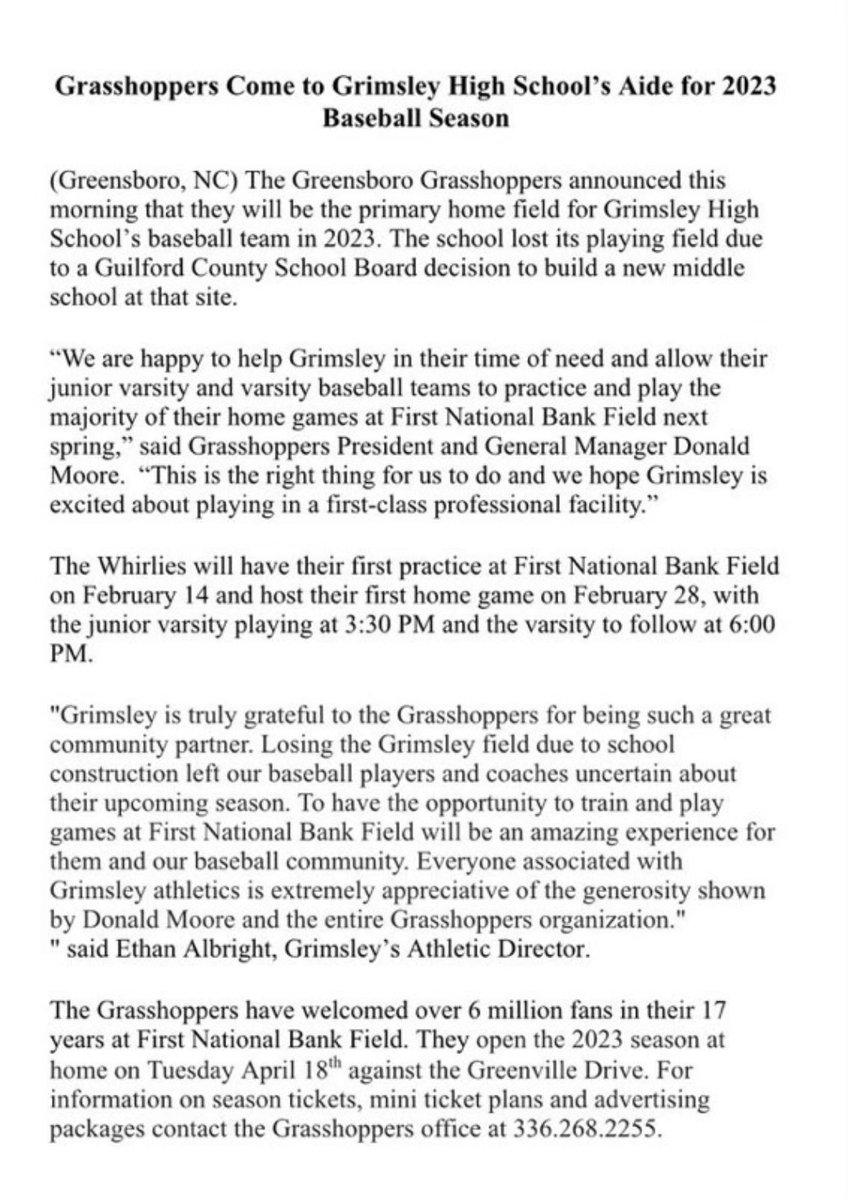 BaseballWhirlie's tweet photo. The amount of gratitude and appreciation is hard to convey in a tweet. Clouded by uncertainty and still unanswered questions, @GSOHoppers and Donald Moore have given our program, our players as well as our opponents a tremendous opportunity. Thank you for stepping up. @gowhirlies https://t.co/s7vVCFrvrk