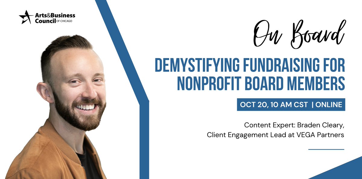 VegaPartners's tweet photo. Join our own Braden Cleary as he demystifies fundraising! In this interactive Learning Lab from @ArtsBizChicago , you’ll learn how to design your organization’s fundraising engagement process and develop a compelling case for support. Register: https://t.co/yzHkxS47IZ https://t.co/9wll9Kxbf5