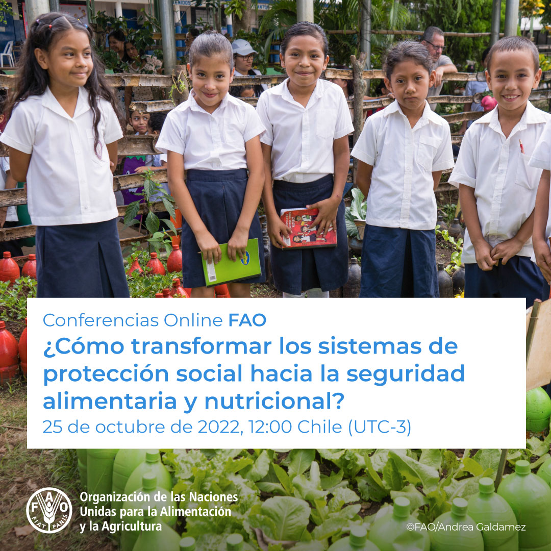 📢 #ConferenciasOnlineFAO

☂️ Transformar los sistemas de #ProteccionSocial para contribuir a la #SeguridadAlimentaria y Nutricional

🛠️ Presentación de <a href="/ISPA_tools/">ISPA tools</a> 

📅 Martes 25/10/22
⏰ 9:00🇨🇷|10:00 🇵🇦🇨🇴🇵🇪🇲🇽|12:00 🇨🇱🇧🇷🇦🇷 

¡Participa! ➡️ bit.ly/3S2EYPi