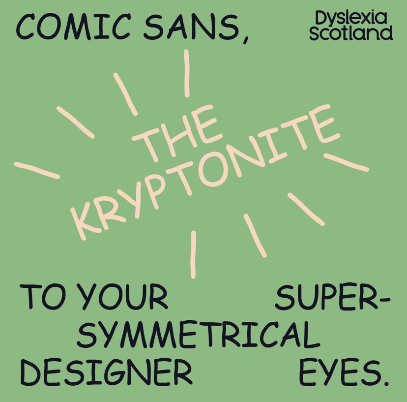 🙌😍Great advice from @DyslexiaScotland about the type of font to use! #NothingComicAboutDyslexia