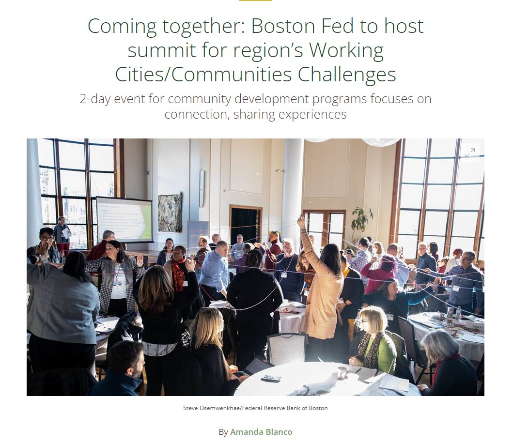 Getting excited to reconnect with the Working Cities Challenge New England community Oct 19-20!  Coming together: Boston Fed to host summit for region’s Working Cities/Communities Challenges  <a href="/BostonFed/">Boston Fed</a> <a href="/rsullivanWMEDC/">Western Ma EDC</a> <a href="/EconPathwaysMA/">Economic Pathways Coalition</a>