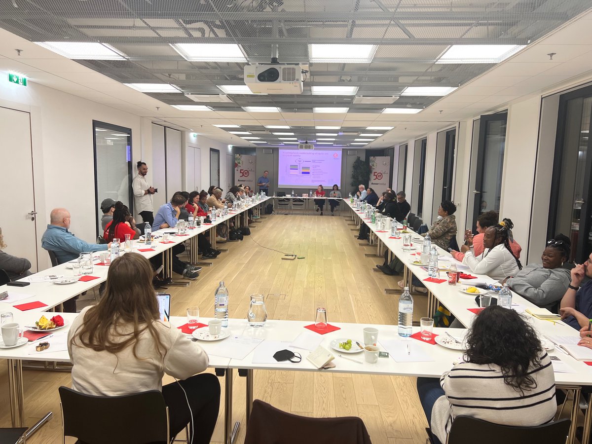 NYCCLI's tweet photo. NY delegates (including Edward repping NYCCLI!) meeting with with Gerald Kössl at Political Academy of the Austrian Social Democratic Party to understand how social housing is funded using Limited Profit Housing #WhenInWien https://t.co/WFmHFT5SJ4