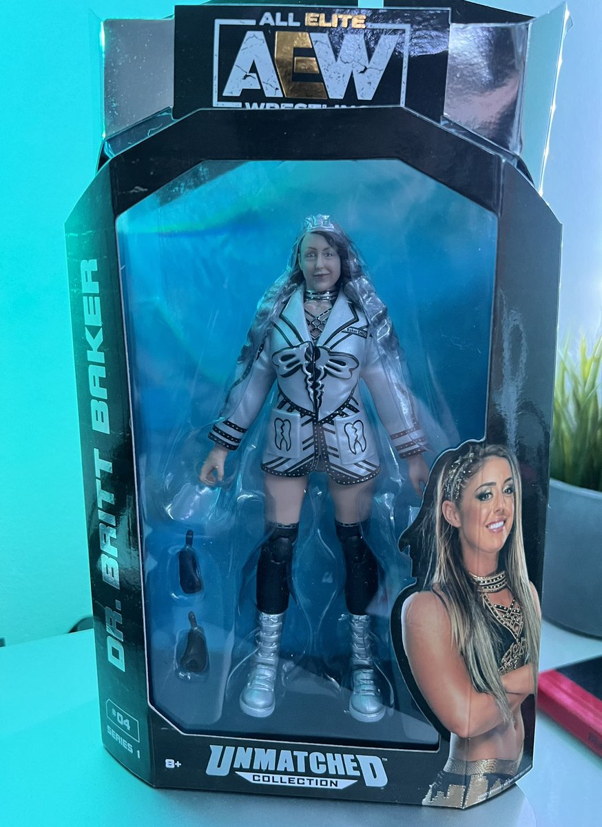 FrancoS4nchez's tweet photo. Another has been added to the collection. The amazing Dr herself @RealBrittBaker 🦷
.
I’d love to see Britt &amp; Adam @AdamColePro in more matches together.
.
#AEW #AEWFigure #AEWUnrivaled #UnrivaledCollection #AEWDynamite #AEWRampage #DrBrittBraker https://t.co/nbpYkPP99F